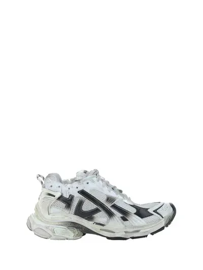 Balenciaga Runner Sneakers In White/black