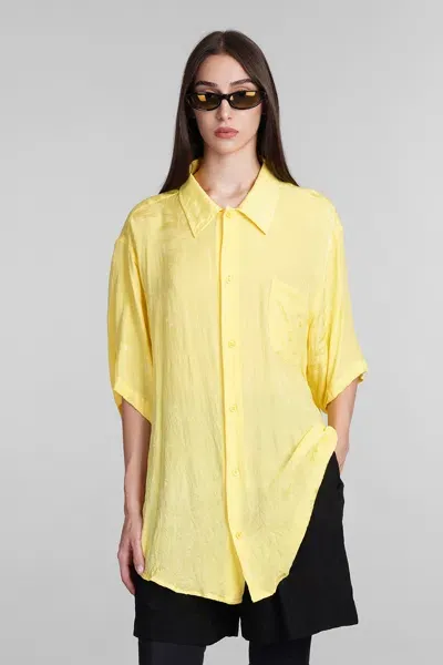 Balenciaga Buttoned Short-sleeve Shirt In Yellow