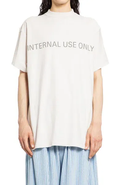 Balenciaga Inside Out Oversized Distressed Logo-print Cotton-jersey T-shirt In Neutrals