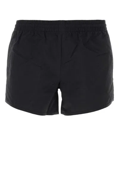 Balenciaga Elastic Waist Track Shorts In Black