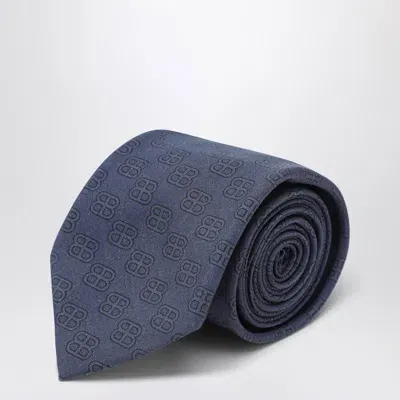 Balenciaga Sky Tie With Bb Print In Blue