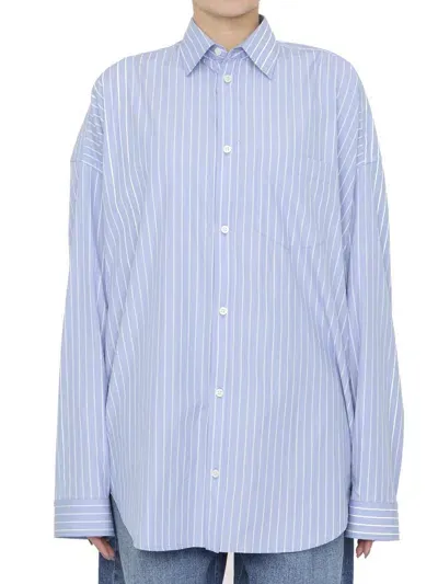 Balenciaga Shirt In Azure/white