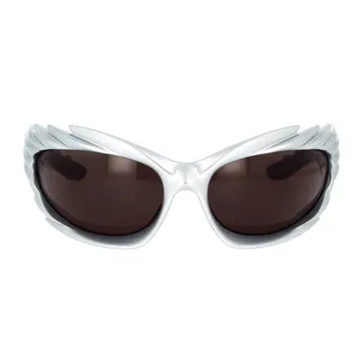 Balenciaga Bb0255s Sunglasses In 003 Silver Silver Grey