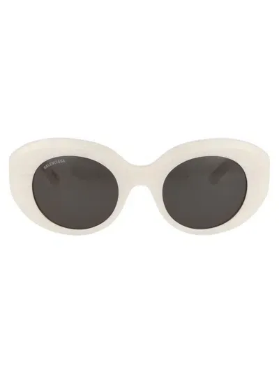 Balenciaga Bb0235s White Sunglasses In 004 White White Grey