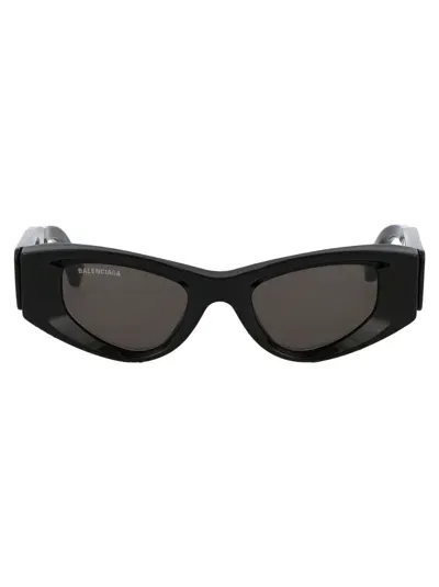 Balenciaga Bb0243s Sunglasses In 001 Black Black Grey