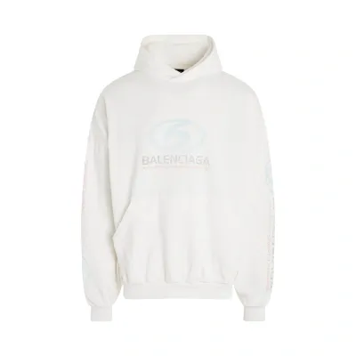 Balenciaga Surfer Round Hoodie In White