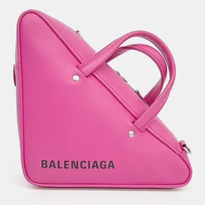 Pre-owned Balenciaga Triangle Duffel Bag In Pink