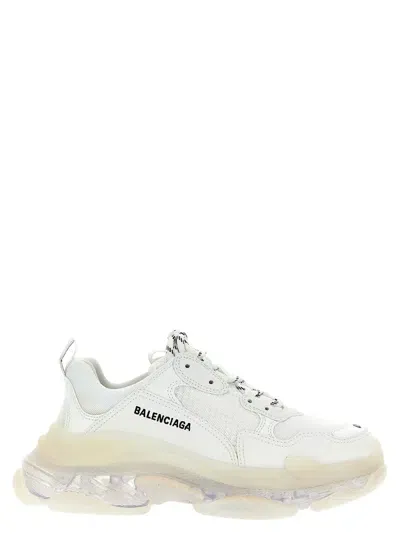 Balenciaga Triple S Clear Sole Sneakers In White