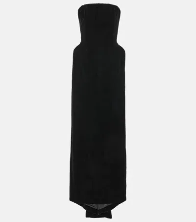 Balenciaga Velvet Bustier Gown In Black