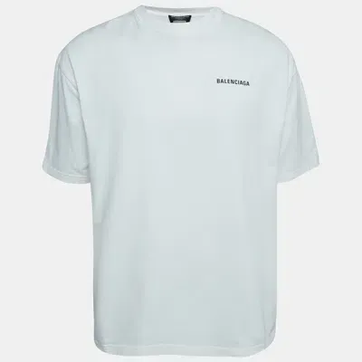 Pre-owned Balenciaga White Printed Cotton Oversized T-shirt S