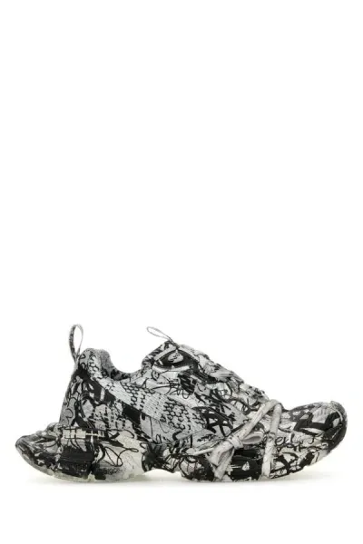 Balenciaga Woman Printed Mesh And Rubber 3xl Sneakers In Multicolor