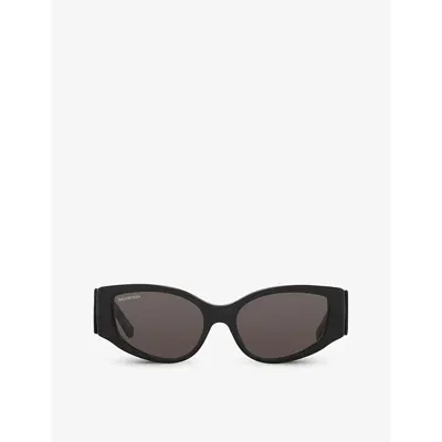 Balenciaga Twist Cat-eye Acetate Sunglasses In Black