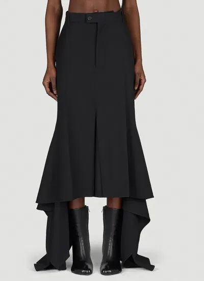 Balenciaga Women Godet Draped Skirt In Black