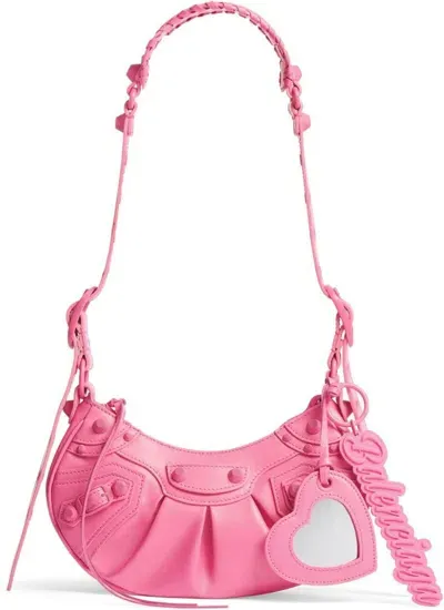 Balenciaga Women's Le Cagole Xs Leather Shoulder Bag In Pink