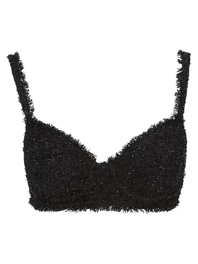 Balenciaga Tweed Bra Top In Black