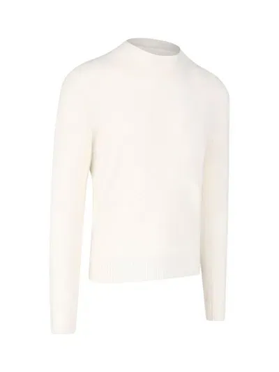 Ballantyne Basic Sweater In White Butter