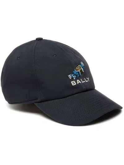 Bally Baseballkappe Mit Bonbon-stickerei In Blau