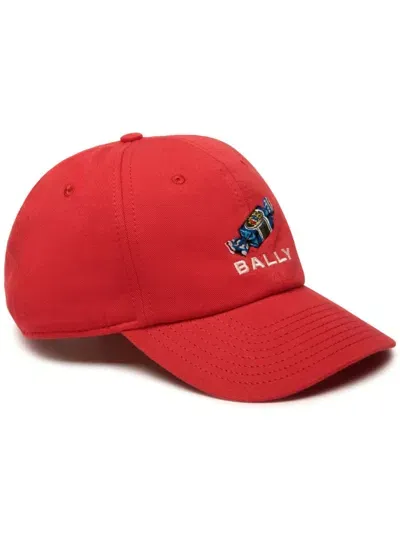 Bally Baseballkappe Mit Bonbon-stickerei In Rot