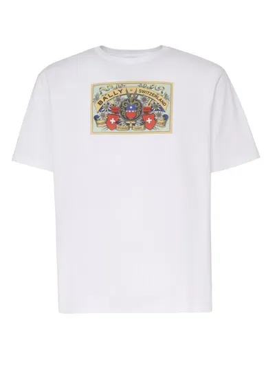 Bally Cotton T-shirt With Front Print In White