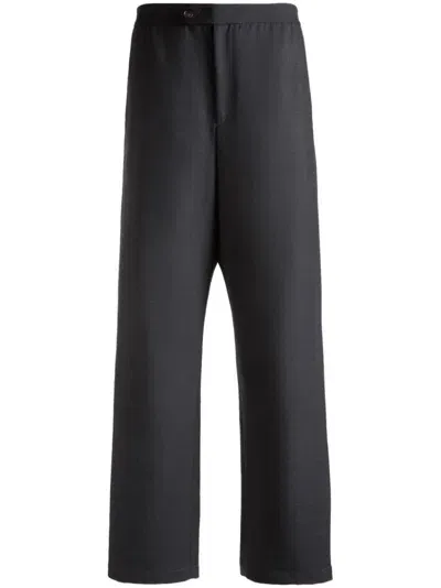 Bally Pressed Crease Straight Trousers In Grey