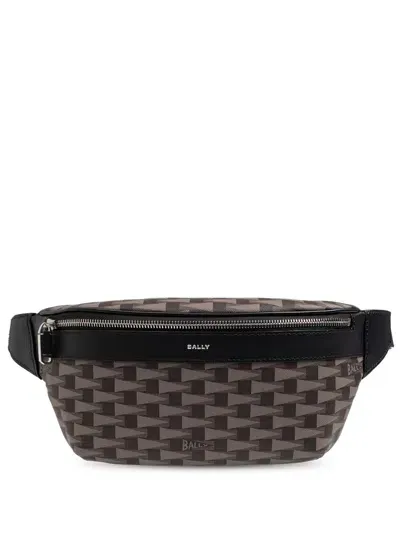 Bally Geometric Pattern Belt Bag In Brown