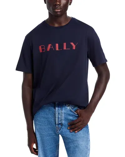 Bally Graphic Logo Tee In Blue