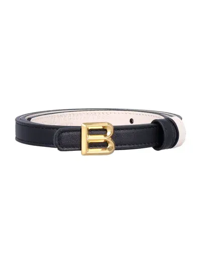 Bally Reversible Logo Belt In Black/bone+oro