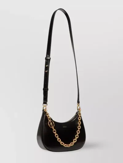 Bally Smooth Chain-link Shoulder Strap Bag In Black