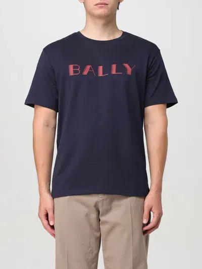 Bally Logo-print Organic-cotton T-shirt In Blau