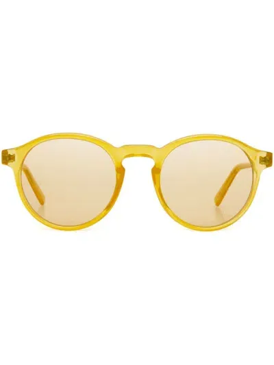 Bally Tinted-lenses Round-frame Sunglasses In Yellow