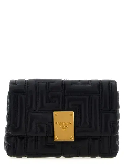 Balmain Small 1945 Quilted Shoulder Bag In Black