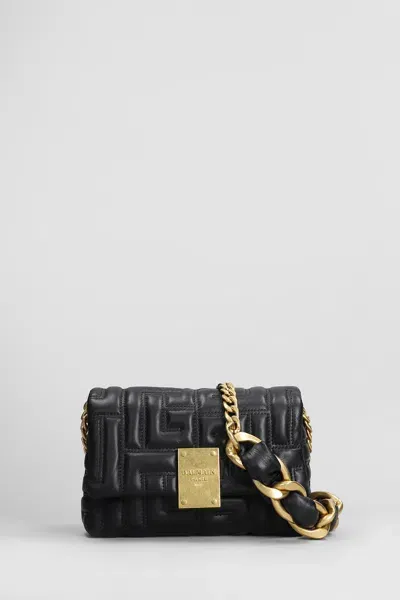 Balmain 1945 Mini Padded Shoulder Bag In Black