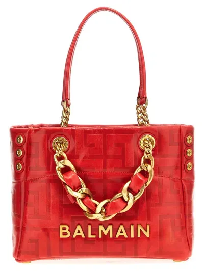 Balmain Small 1945 Soft Bag In Red