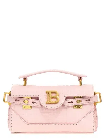 Balmain B-buzz 19 Leather Tote Bag In Pink