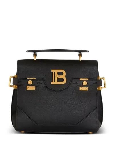 Balmain B-buzz 23 Leather Tote Bag In Noir