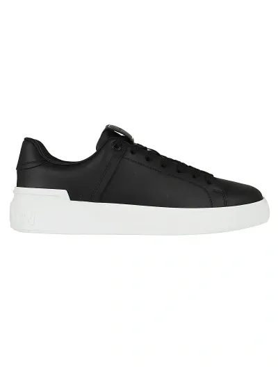 Balmain B-court-calfskin In Black