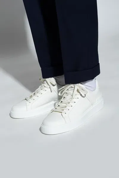 Balmain B Court Monogram Sneakers In White