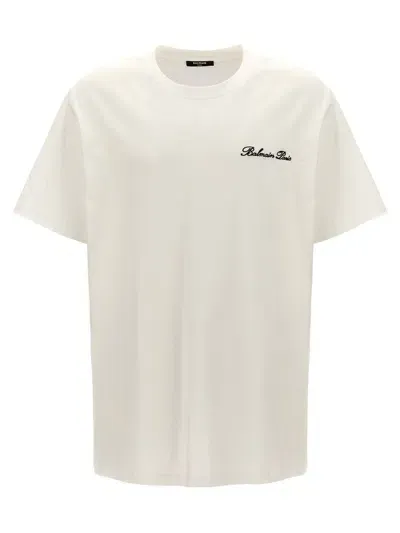 Balmain Signature T-shirt In White/black