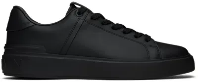 Balmain Black B-court Leather Sneakers In 0pa Noir