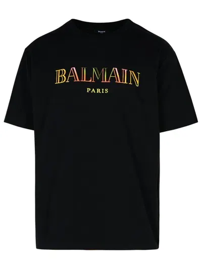 Balmain Black Cotton T-shirt