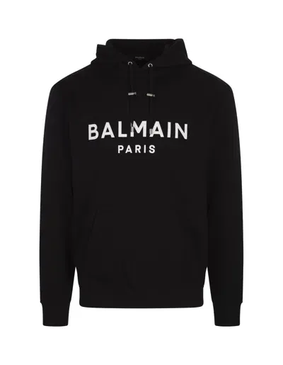 Balmain Black Hoodie With  Paris Print