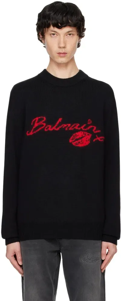 Balmain Kiss Jumper In Black