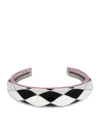 Balmain Diamond Crystal-embellished Bangle In White