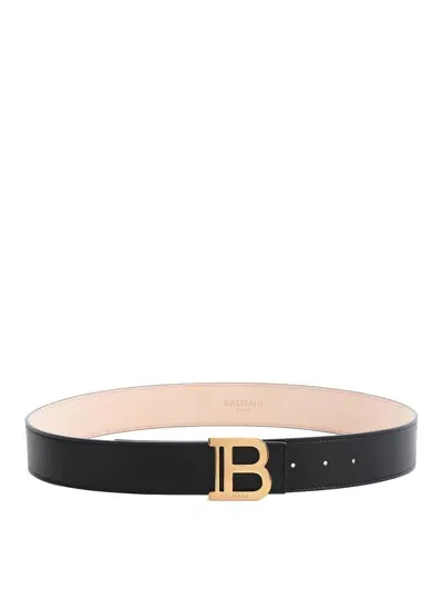 Balmain B-belt 2cm-calfskin In Negro