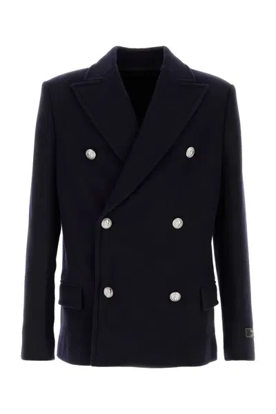 Balmain Felted Wool Peacoat-52 Nd  Male In Multicolor