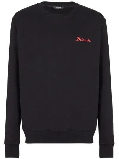 Balmain Kiss Print Sweatshirt In Black