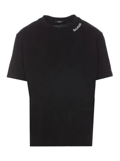 Balmain Logo T-shirt In Negro