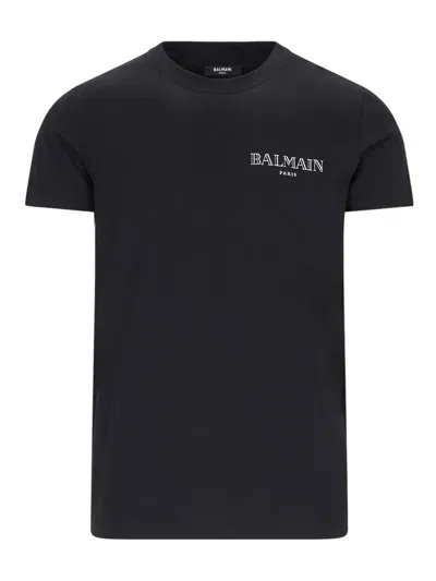 Balmain Logo Tee In Black