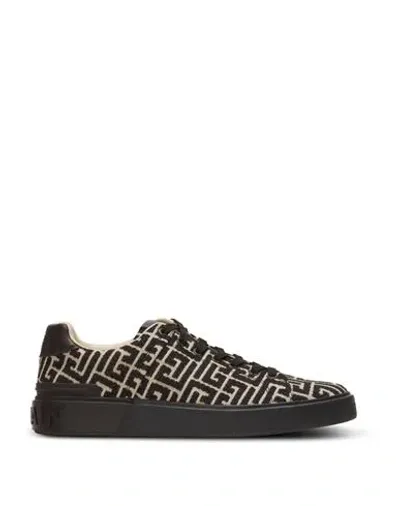 Balmain B-court Monogram Sneakers In Black