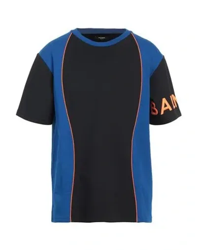 Balmain Black & Blue Paneled T-shirt